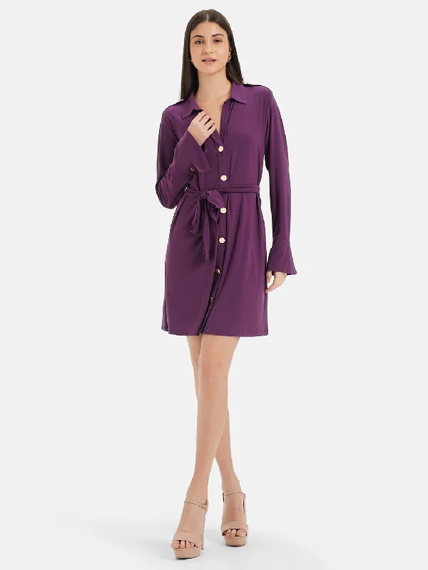 mini dresses-perfect for spring outingsMini Shirt Dress With Button Detail