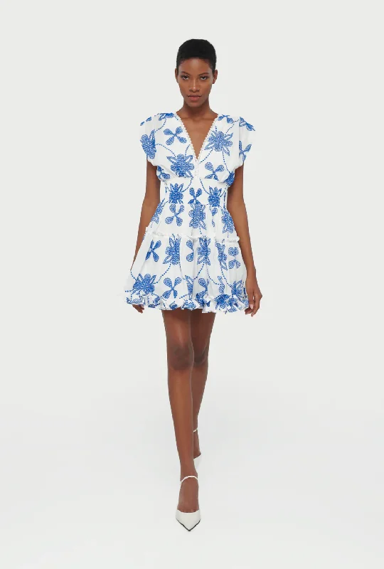 mini dresses-perfect night out outfitGISELLE MINI DRESS WHITE/BLUE