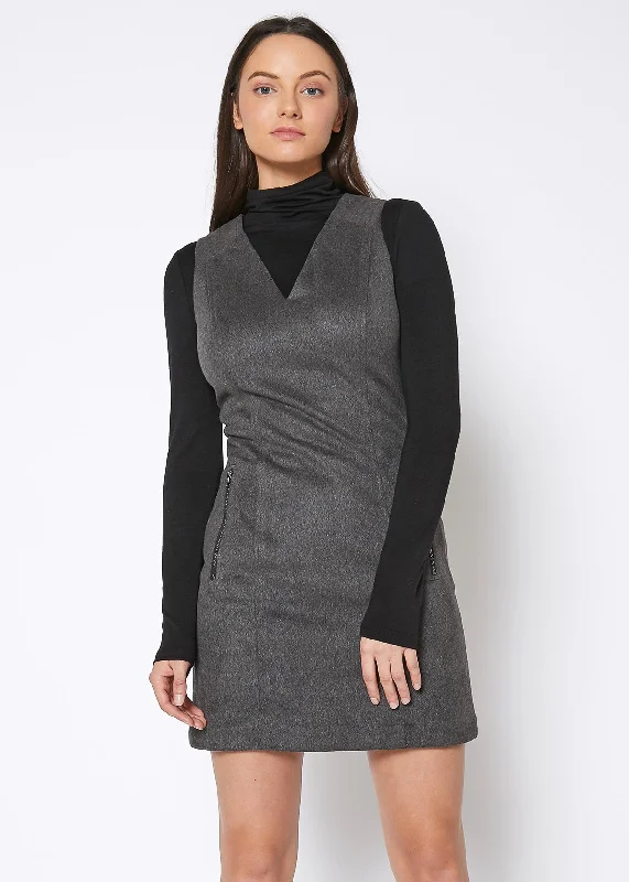 mini dresses-for every seasonBrushed Wool V-Neck Tank Mini Dress