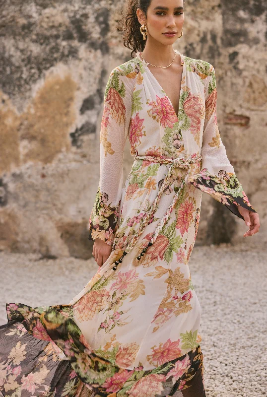 Casual maxi dresses with front slit-Pahi Long Dress