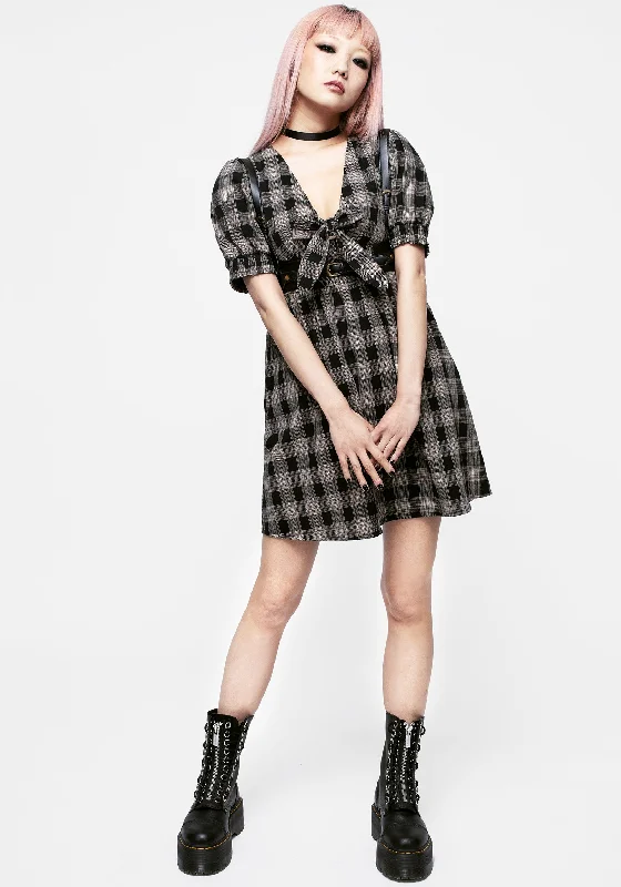 mini dresses-bold and trendy printsGlenda Check Mini Dress