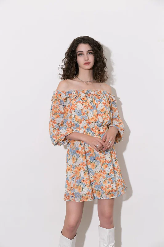 mini dresses-perfect for spring breakFloral Off The Shoulder Mini Dress