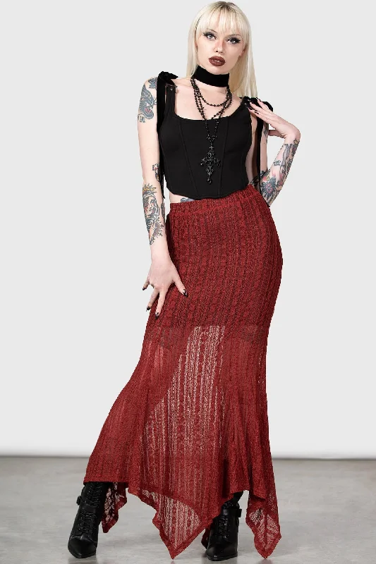 Printed maxi dresses for vacation-Juliet's Betrayal Maxi Skirt [RED] - Resurrect