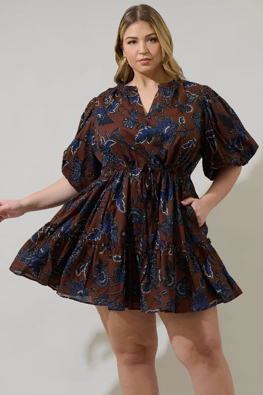 mini dresses-breathable fabricMarlina Floral Noella Shift Mini Dress Curve