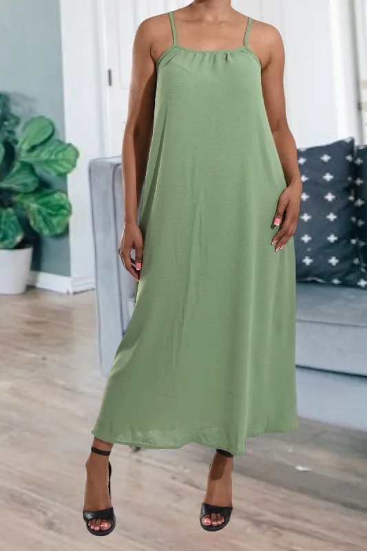 Casual vacation maxi dresses-Sage Strappy Maxi Dress