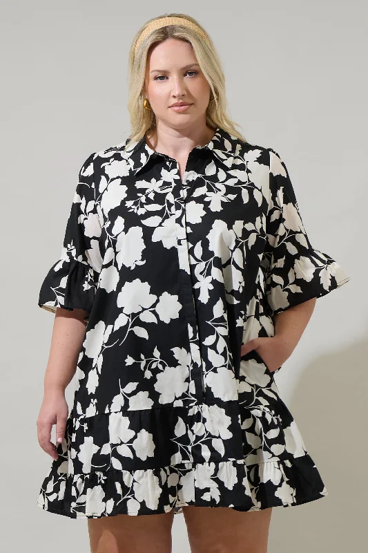 mini dresses-casual chic vibeMableton Floral Dine Poplin Mini Dress Curve