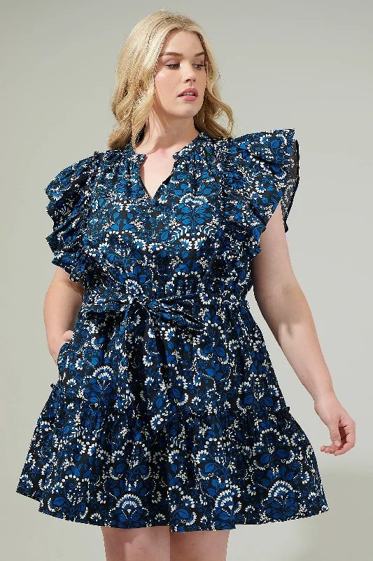 mini dresses-chic and relaxed styleEtta Floral Ruffle Mini Dress Curve