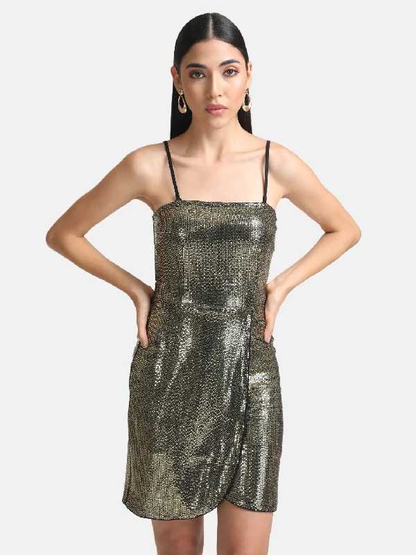 mini dresses-lightweight chic styleWrap Stickon Sequin Mini Dress