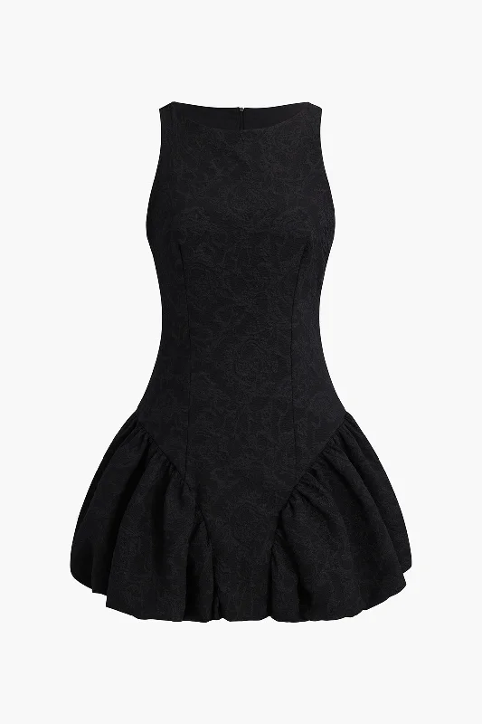 mini dresses-for easy stylish lookSleeveless Puff Hem Mini Dress