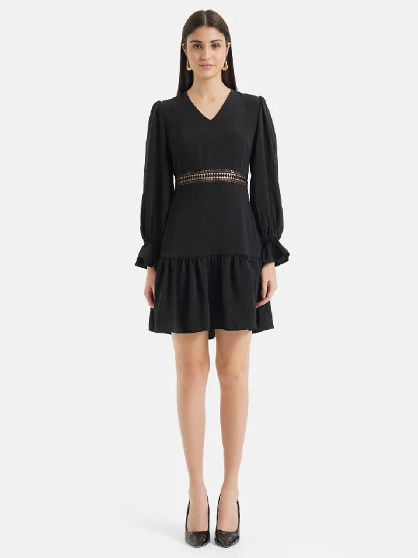 mini dresses-casual day dressTiered Mini Dress With Lace Detail