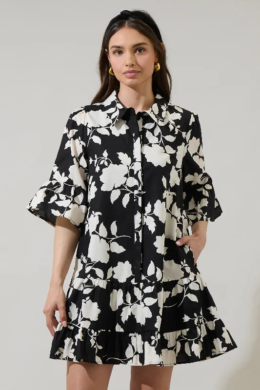 mini dresses-cute everyday wearMableton Floral Dine Poplin Mini Dress