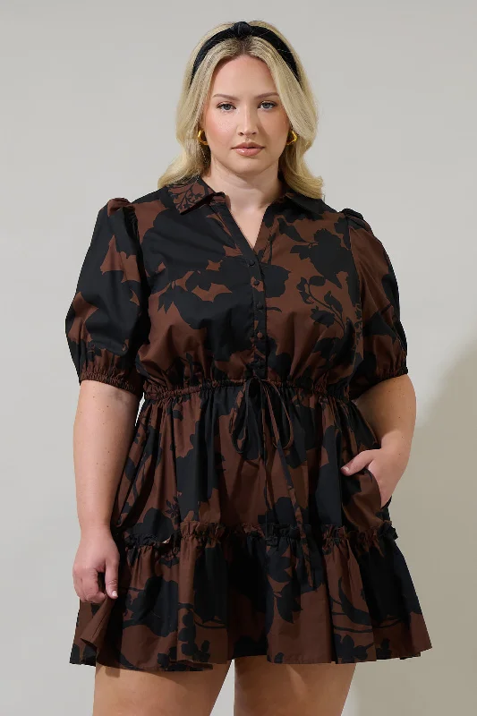 mini dresses-perfect look for springSomerton Floral Stacie Button Down Mini Dress Curve