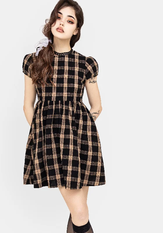 mini dresses-casual yet glamorous styleBackspace Check Mini Skater Dress