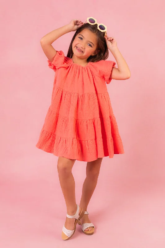 mini dresses-perfect for autumn chicMini Harvey Dress in Coral - FINAL SALE