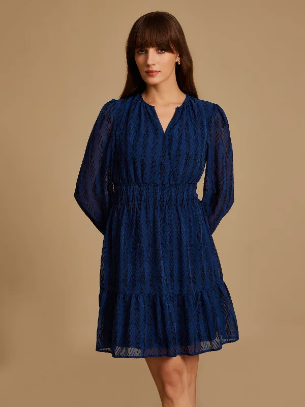 mini dresses-perfect gift for herPhoenix Blue Textured Mini Dress