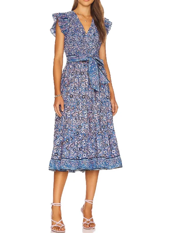 Midi dresses with luxurious fabrics-Autumn Midi Dress In Paisley Print