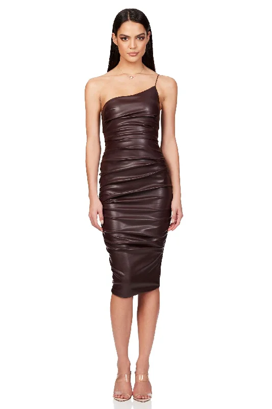 Midi dresses for spring celebrations-Nookie Rhea Midi Dress - Chocolate