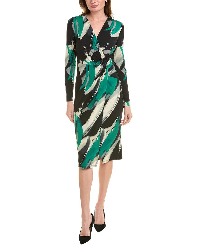 Midi dresses with floral embroidery-Joseph Ribkoff Abstract Midi Dress