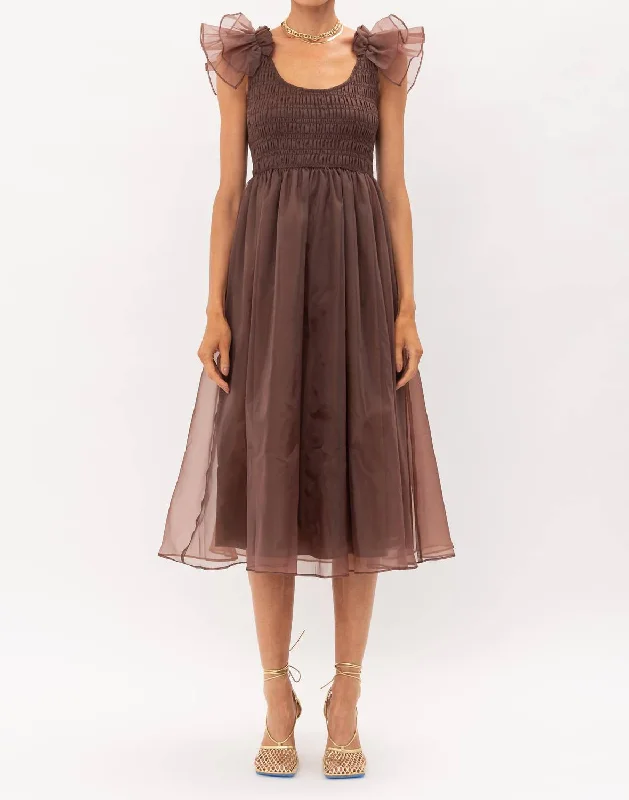 Midi dresses for casual meetups with friends-Aurora Midi Dress in Brown