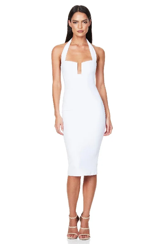 Comfortable midi dresses for movie nights-Nookie Destiny Midi Dress - White