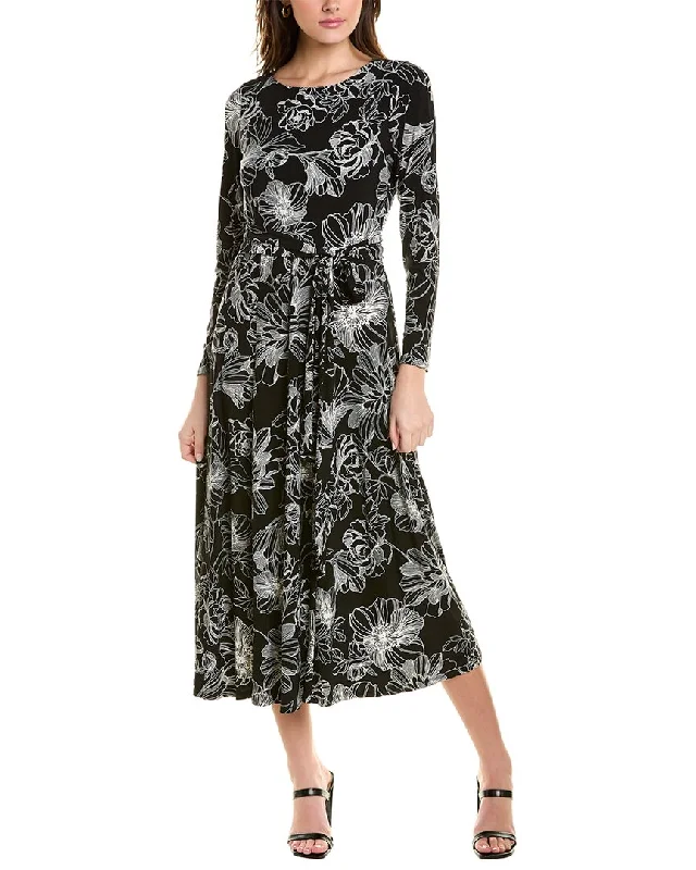 Elegant midi dresses for romantic getaways-Anne Klein Floral Midi Dress