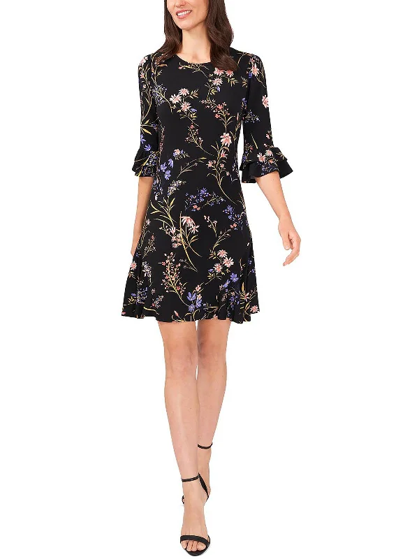 Stylish midi dresses for chic events-Womens Floral Print Midi Midi Dress