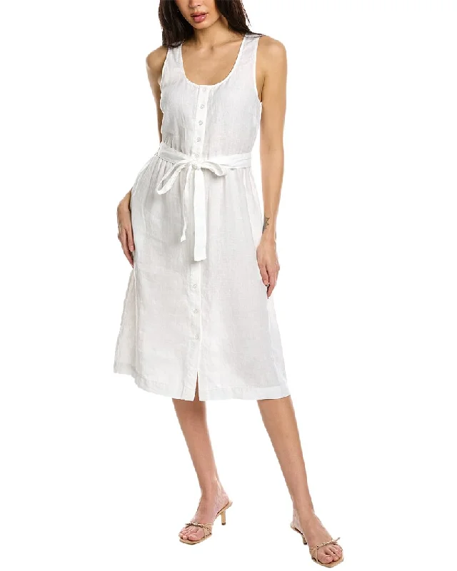 Midi dresses for a sunny weekend brunch-Michael Stars Lulu Button-Down Linen Midi Dress