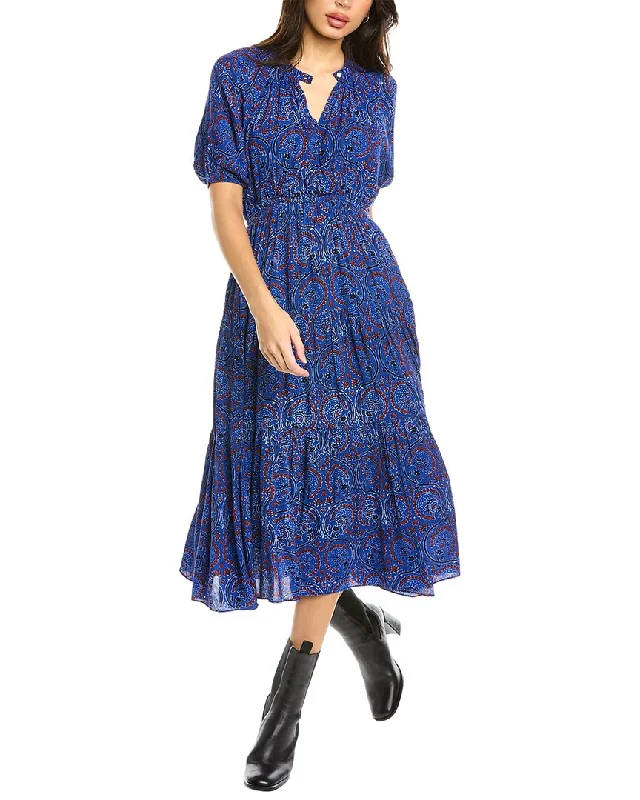 Trendy midi dresses for coffee shop visits-Celina Moon Tiered Midi Dress