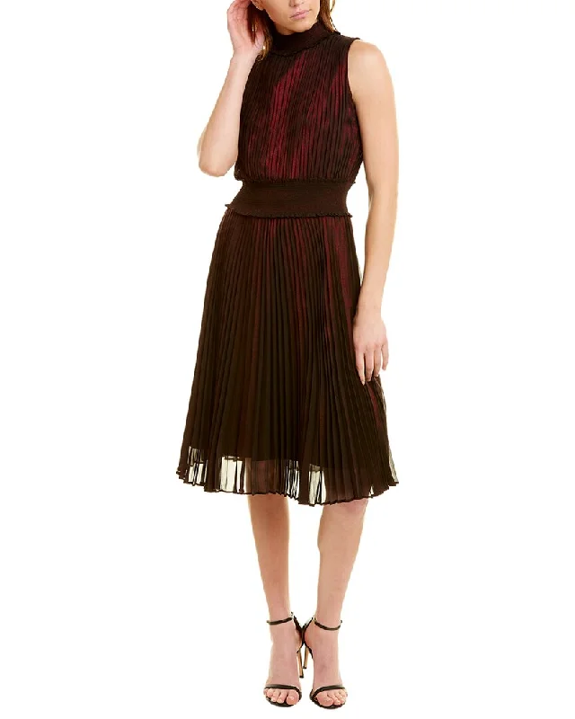 Stylish midi dresses with asymmetrical hems-Nanette Nanette Lepore Accordion Pleated Midi Dress