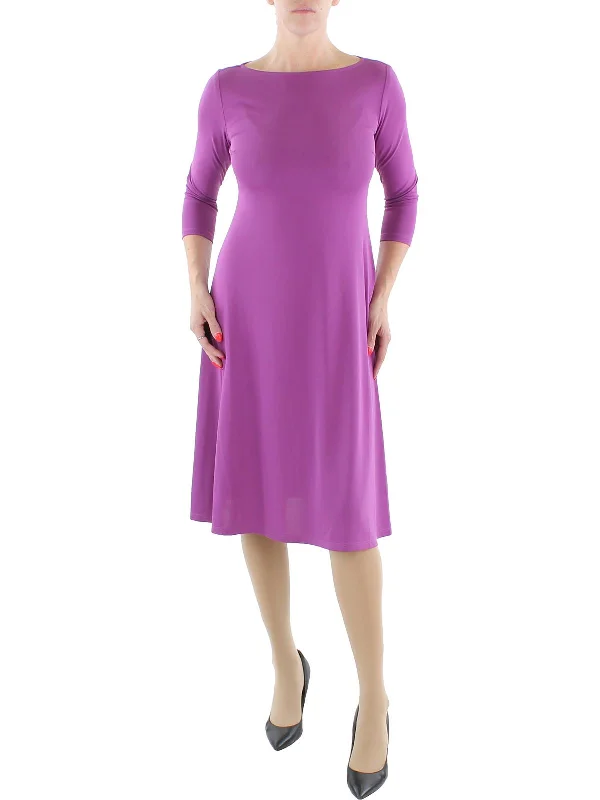 Elegant midi dresses for formal ceremonies-Womens Jersey Stretch Midi Dress