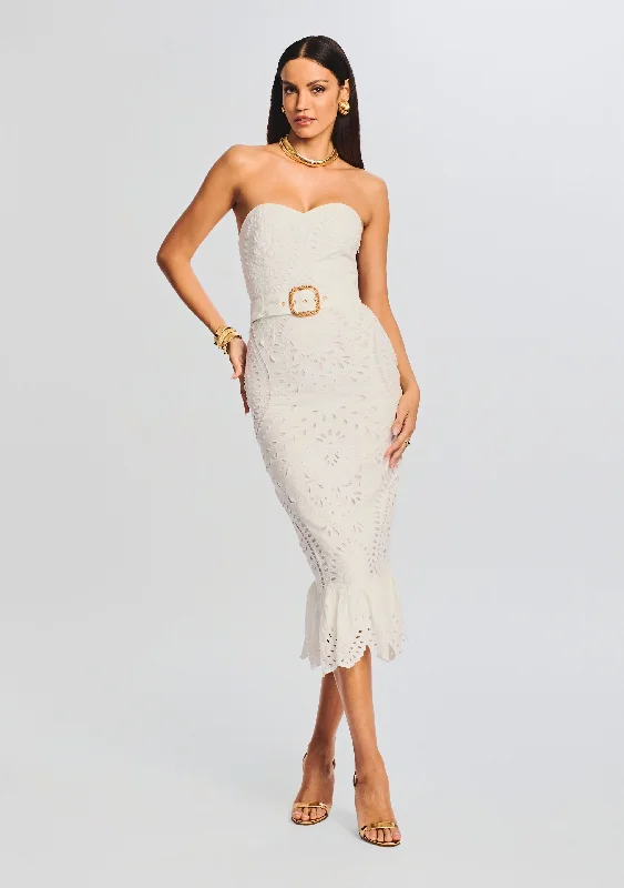 Trendy midi dresses with lace accents-Aisha Midi Dress