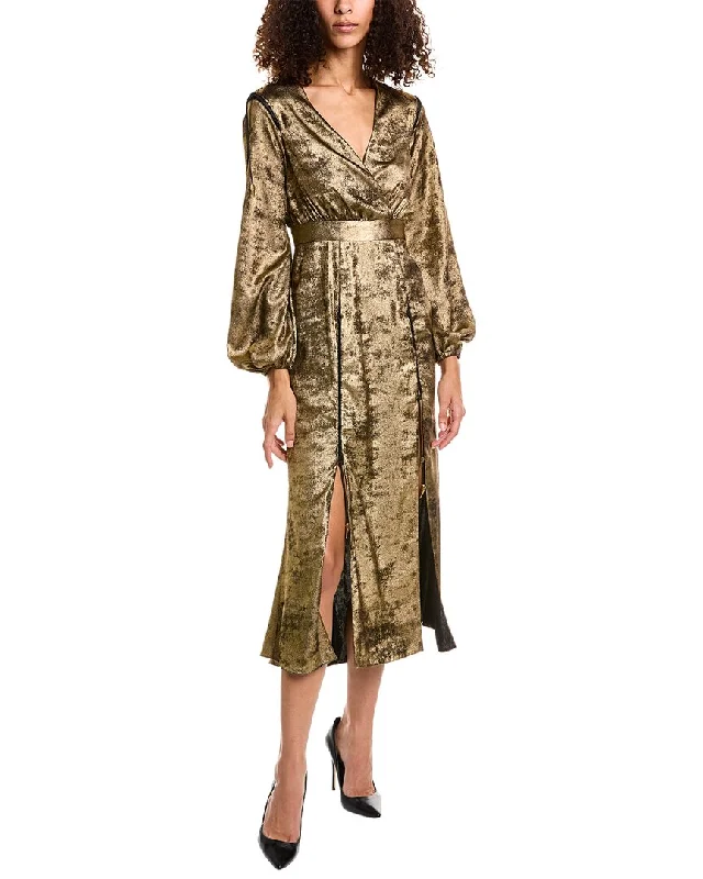 Comfortable midi dresses for running errands-Roberto Cavalli Metallic Midi Dress