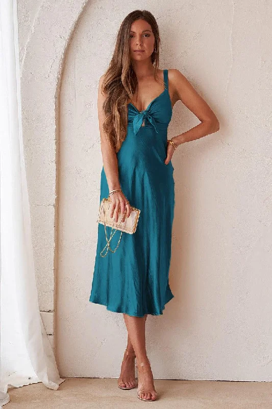 Midi dresses for casual meetups with friends-Gala Midi Dress - Teal