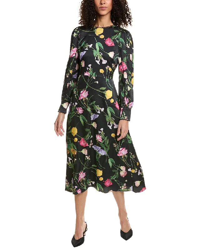 Trendy midi dresses for coffee shop visits-Ted Baker Hammered Satin Midi Dress