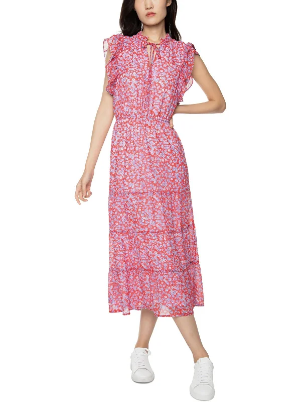 Midi dresses for chic and modern looks-Womens Floral Calf Midi Dress