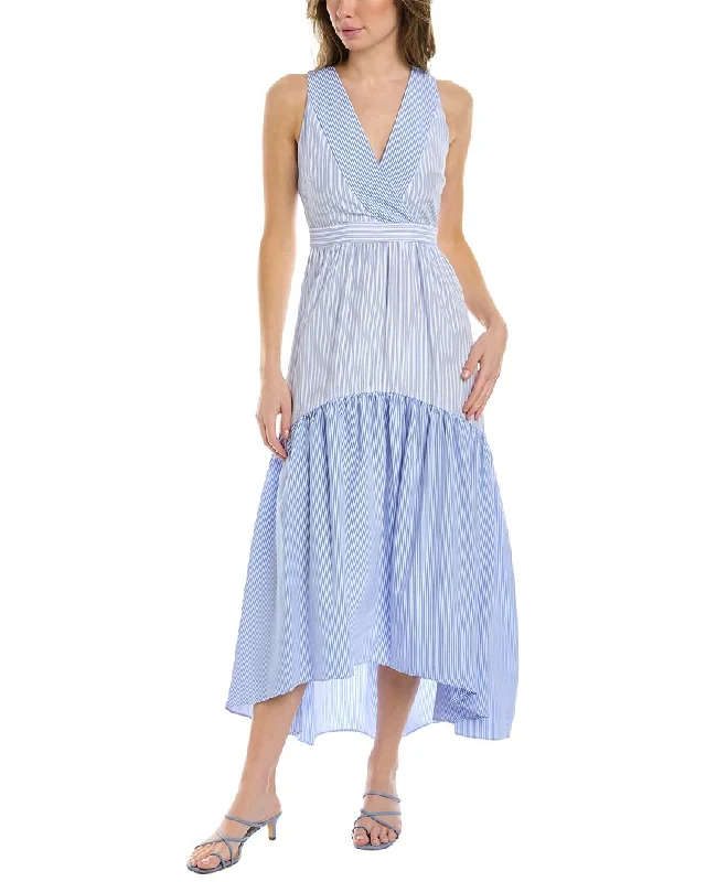 Midi dresses for a summer evening stroll-MAISON TARA Striped Midi Dress