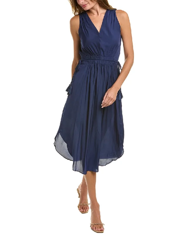 Midi dresses for a chic garden dinner-T Tahari Gathered Midi Dress