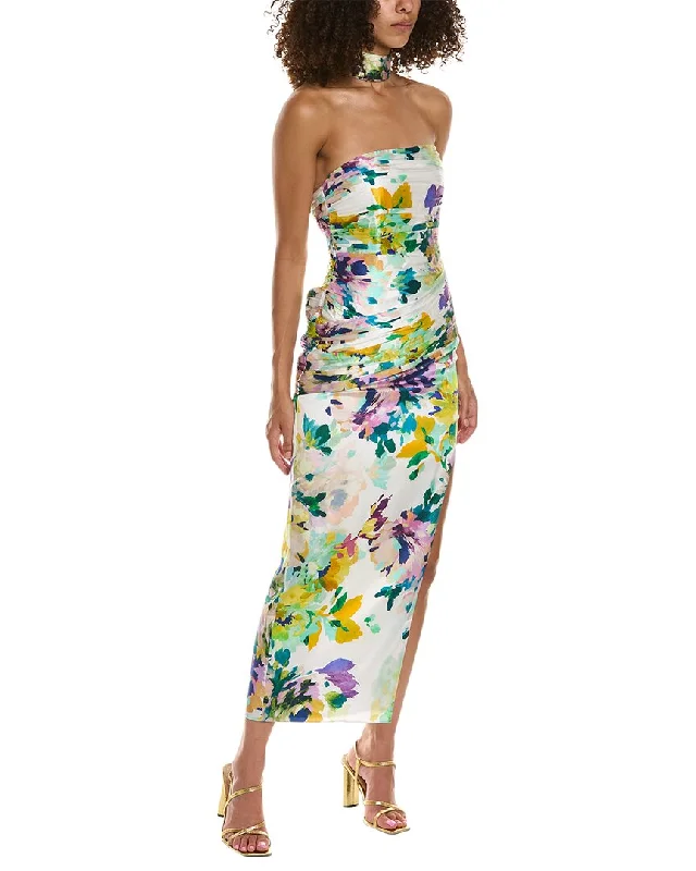 Midi dresses for an afternoon cocktail-Nicholas Blane Reverse Halter Silk Midi Dress