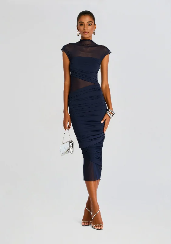 Midi dresses for an elegant afternoon event-Tabitha Mesh Ruched Midi Dress