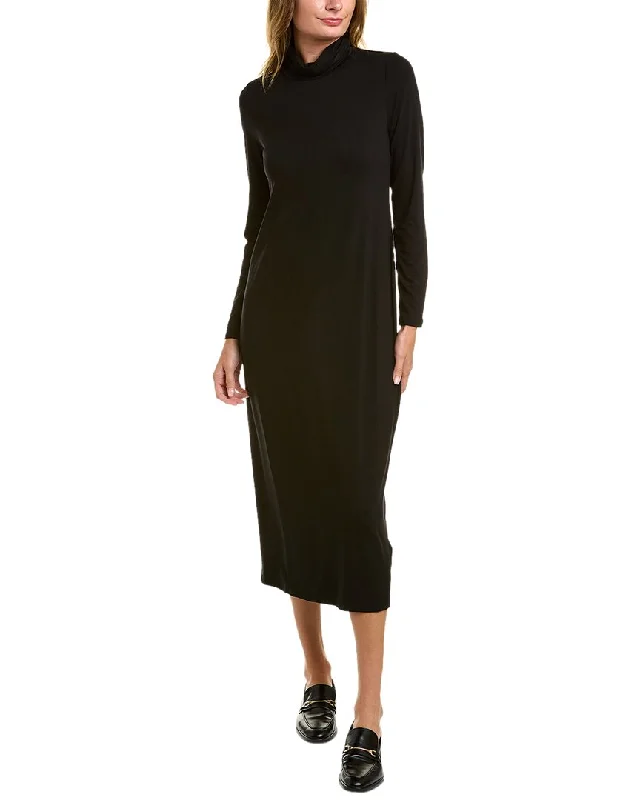 Midi dresses with luxurious fabrics-EILEEN FISHER Scrunched Turtleneck Midi Dress