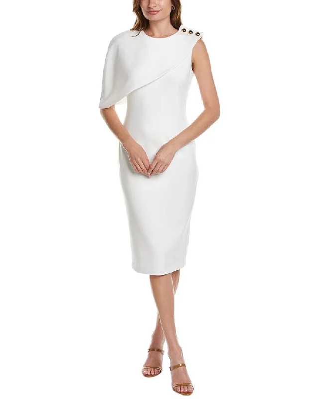 Midi dresses for business-casual occasions-Badgley Mischka Sheath Midi Dress