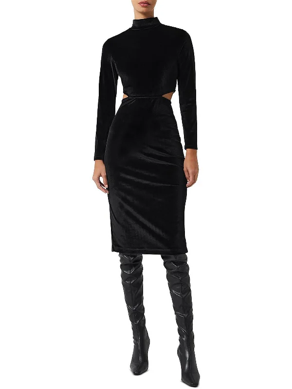 Midi dresses with a chic, minimalist look-Sula Womens Velvet Midi Midi Dress