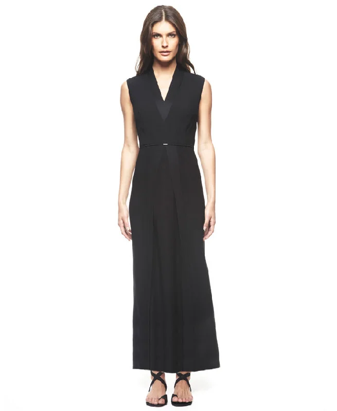 Evening dress for romantic gala-0 - francisco costa for calvin klein black satin strap gown