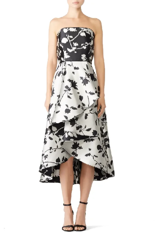 Evening dress for special event-12 - shoshanna black & white floral high low gown