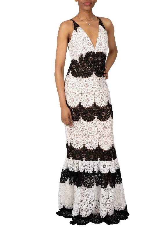 Evening dress with high-low hemline-DRESS THE POPULATION-CANDACE GOWN