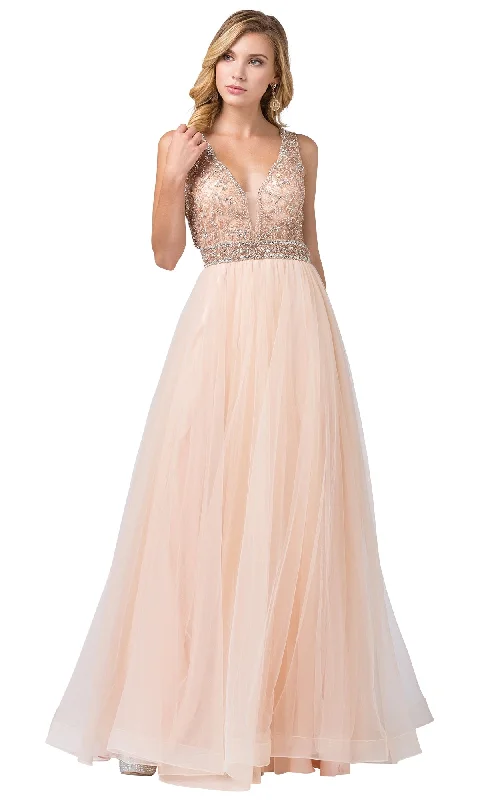 Evening dress for high-end event-Formal Ball Gown with Embellished Sheer Bodice