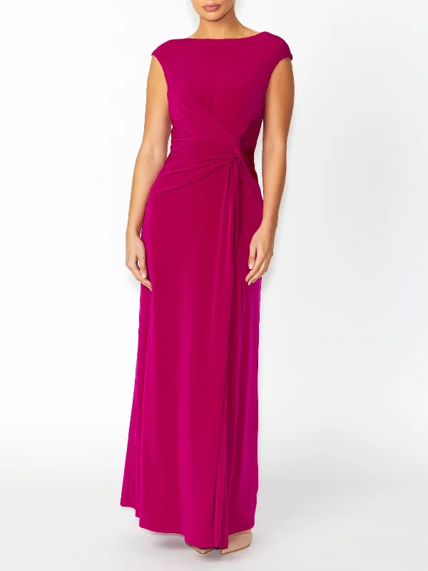 Evening dress with chic accents-Tiffany Fuchsia Jersey Gown