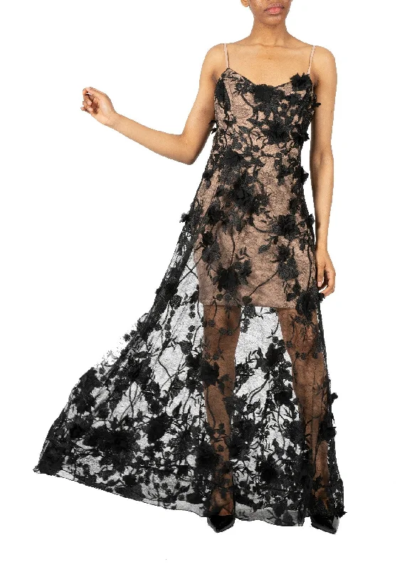 Evening dress with detailed embellishment-DRESS THE POPULATION-LILIAN GOWN