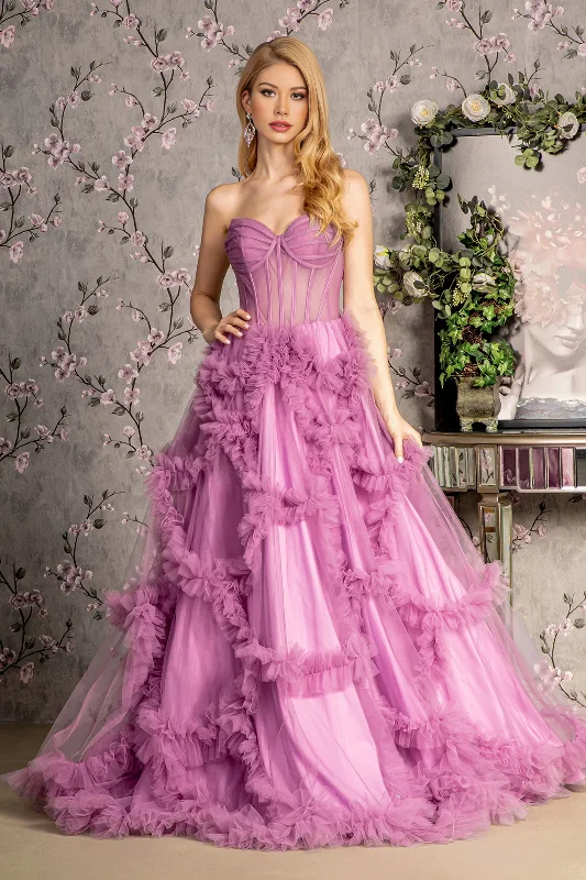 Evening dress with chiffon sleeves-Long Dress Strapless Ball Gown Sweetheart Sleeveless Floor-Length Dresses