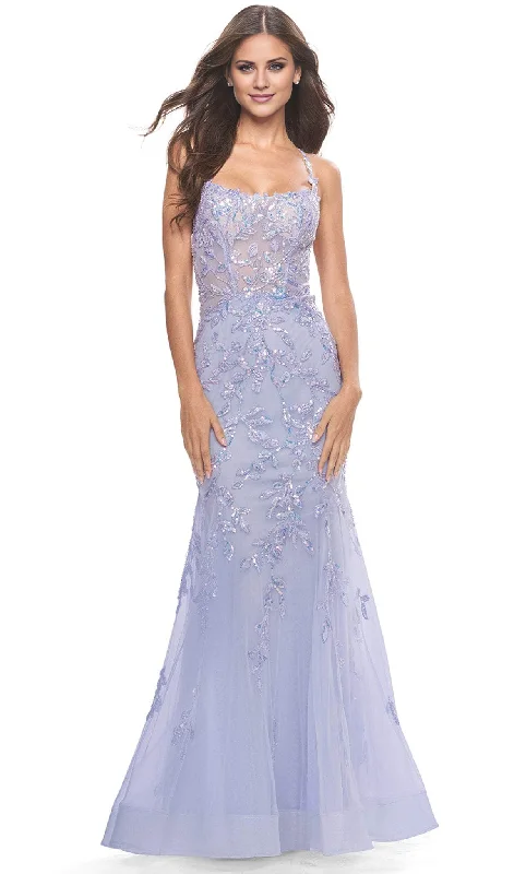 Elegant evening dress with pleats-Mermaid Tulle Sheath Spaghetti Strap Embellished Gown